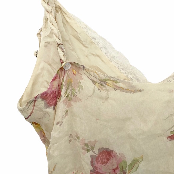 new For Love + Liberty by Johnny Was ๐ Romantic Floral Print Silk Cami ๐ Ivory - Picture 9 of 17